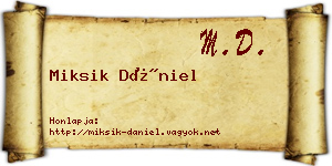 Miksik Dániel névjegykártya